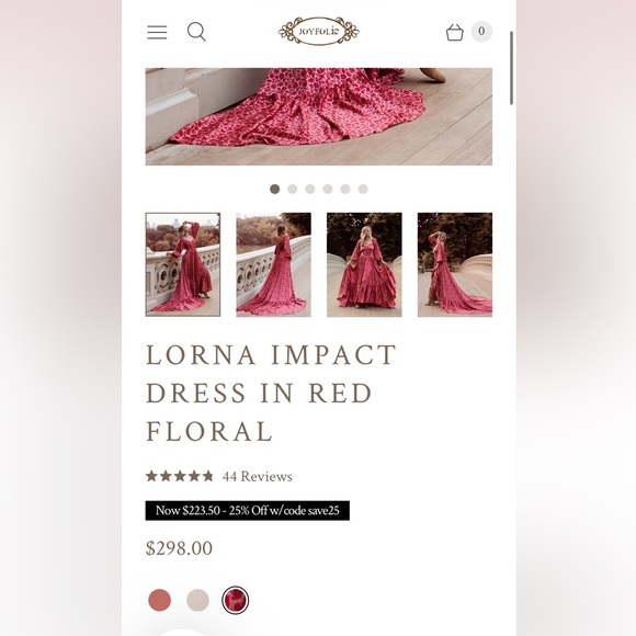 NWT Joyfolie Lorna Impact Dress in Red Floral - Picture 4 of 10